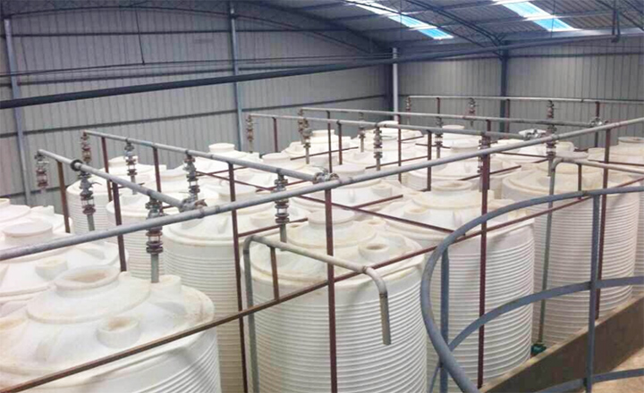 50T圆柱形塑料储罐应用于环保水处理行业